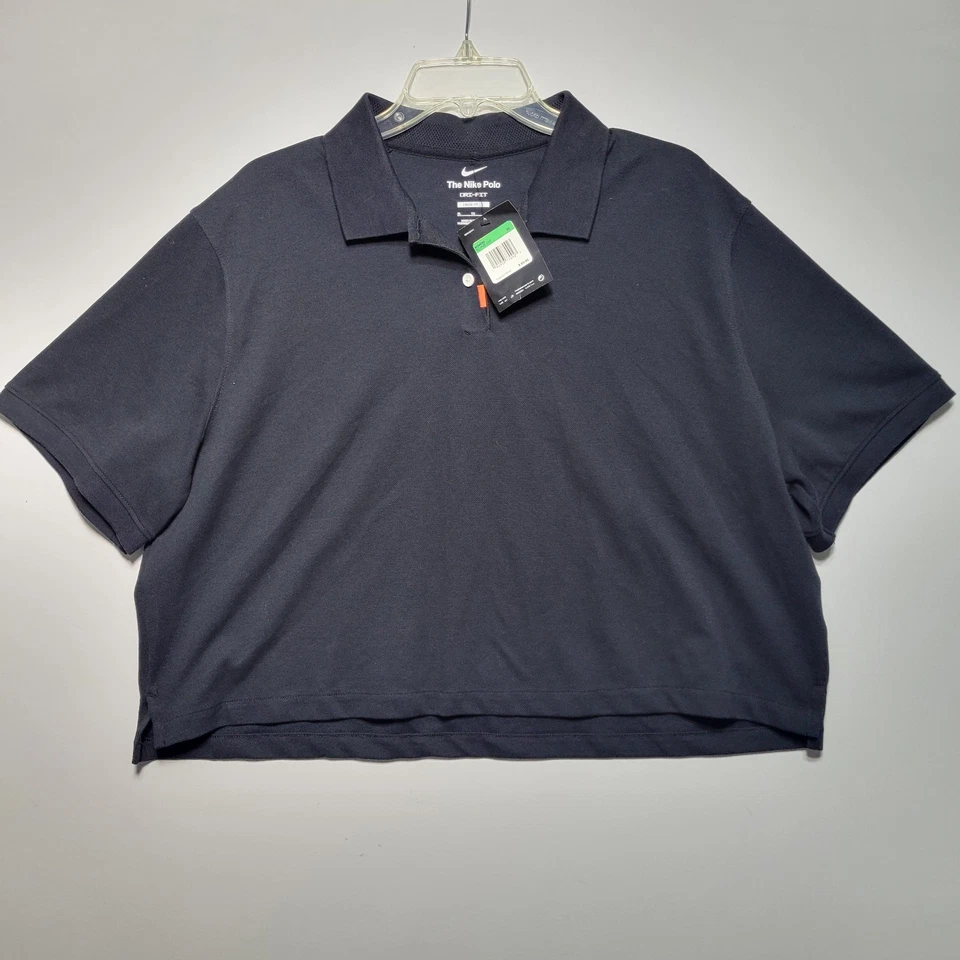 Nike Women’s Size Large The Golf Cropped Short Sleeve Polo Shirt Black