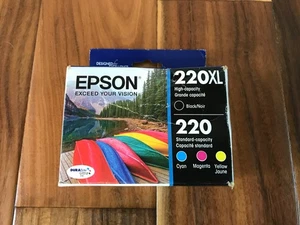 NOWOŚĆ W pudełku oryginalne wkłady atramentowe Epson 220XL czarne 220 kolorowe T220XL-BCS 12/2024 - Zdjęcie 1 z 2
