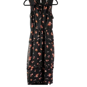 Vestido Xhilaration Negro Floral Sin Mangas Transparente Capas Talla S - Imagen 1 de 6