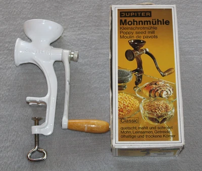 Jupiter Mohnmühle 560 - Gusseisen Getreide-/ Mohn-Quetsche manuell VINTAGE - OVP - Bild 1 von 4