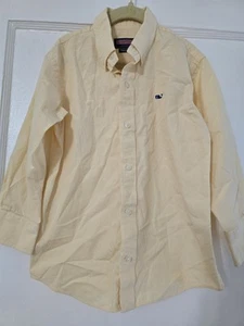 NWT Vineyard Vines Boy's Yellow Check Whale Button Shirt Size 6 - Picture 1 of 4