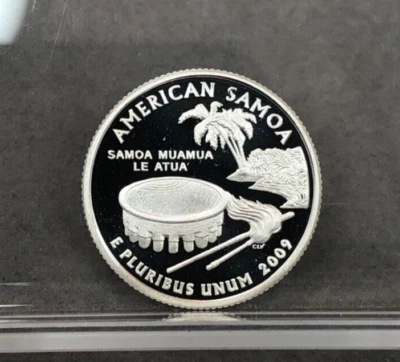 2009-S 25c AMERICAN SAMOA ~ 90% SILVER ~ PROOF SILVER QUARTER - Image 1 of 2