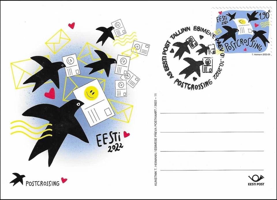 Postcrossing Birds Estonia Estland Mint FDC Maxi Card 2022 - Image 1 of 1
