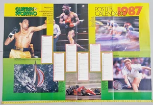 Poster Kalender 1987 Patrizio Oliva-Mike Tyson-Becker-Ferrari Guerin Sportivo - Bild 1 von 1