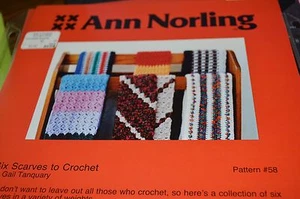 Ann Norling Knitting Pattern Six Scarves to Crochet  - Picture 1 of 1