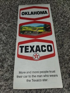 Texaco Map Oklahoma Gas Oil Advertising Vintage Foldout  - Picture 1 of 5