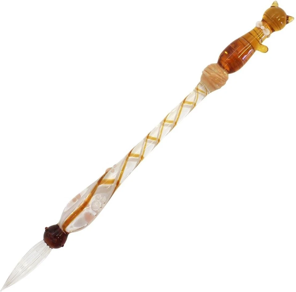 Bolígrafo de vidrio japonés hecho a mano Glasskaoria CAT bolígrafo Chatora Foto 1 de 4