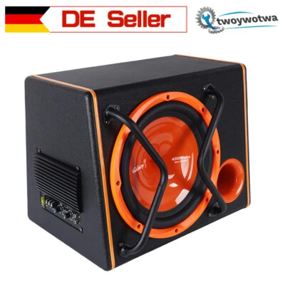 12 ZOLL Aktiv Subwoofer 4200 Watt Bass + Verstärker + Kabelset Auto Aktivsub - Bild 1 von 4