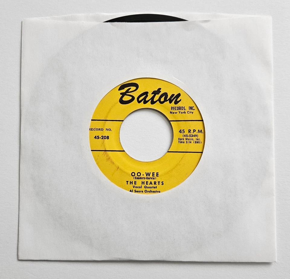 The Hearts – Oo-Wee (Baton 45) 1955 Rhythm & Blues, Doo Wop - Image 1 of 1