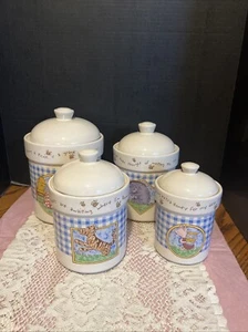 Disney Treasure Craft Canisters Set (4) Pooh, Tigger, Eeyore and Piglet VTG - Picture 1 of 20