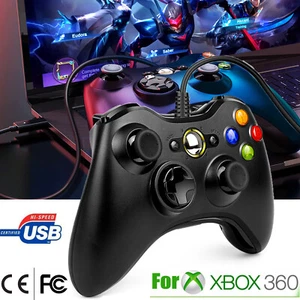 For Microsoft Xbox 360 Black Wireless Controller / Windows 7 8 10 11 Gamepad US - Picture 1 of 19