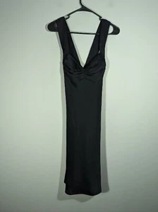Calvin Klein Damen Schwarz Satin Kleid Gr. XS/S Cocktail Party Whimsigoth Sexy - Bild 1 von 7