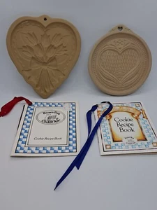 Lot Of 2 Brown Bag Cookie Art Molds Hearts Valentine's Day 1990's - Picture 1 of 7