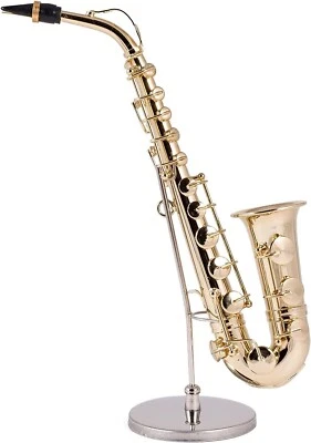 SAXOFÓN DORADO realista de 6,5" figura de instrumento musical en miniatura, de Broadway Foto 1 de 4