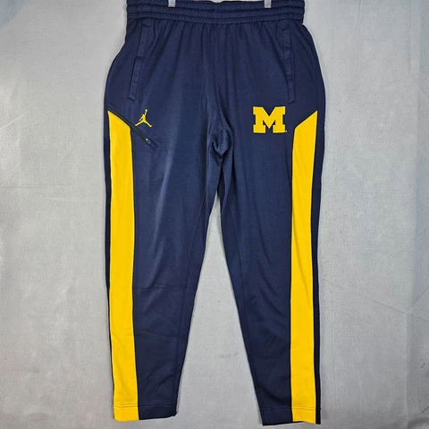 Michigan Wolverines Jordan Elite Fleece Sweatpants Mens XL Navy Blue Maize Cover
