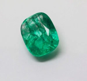 Natural Green Emerald 8-10 Ct Cushion Cut GGI Certified Ring Emerald Stone - Picture 1 of 8