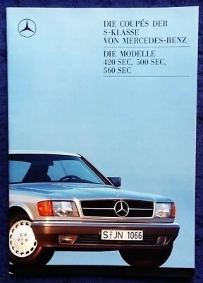 Mercedes-Benz W126 Coupe Brochure 8.1987 Models: 420 SEC, 500 SEC, 560 SEC - Image 1 of 4