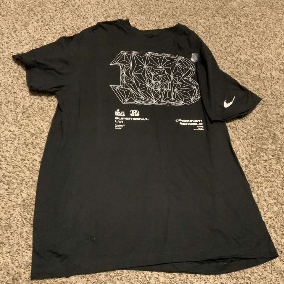 Cincinnati Bengals 2021 Nike Super Bowl Diamond Black Shirt Men’s Large