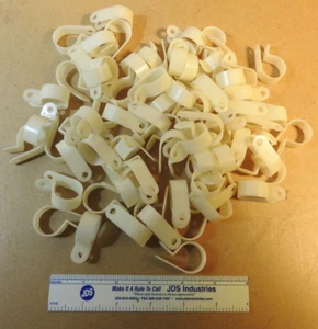 Bag of 80 - Plastic Nylon P Clips/Clamps For Fixing Pipe Tube Wire Cable Hose - Picture 1 of 3