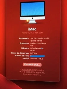 iMac Retina 4K, 21,5 pouces, 2017 - Photo 1/5