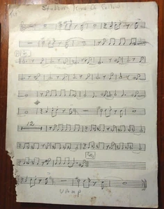 Original 1960's Hand Written  R&B Music Score  ~ "Stubborn Kind of Fellow" - Picture 1 of 3