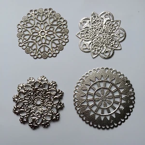 20 piezas adornos tono plata álbum de recortes papel artesanía metal estampado encaje - Imagen 1 de 1