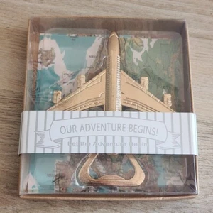 Abridor de botellas Our Adventure Begins Airplane color dorado - Nuevo - Imagen 1 de 6