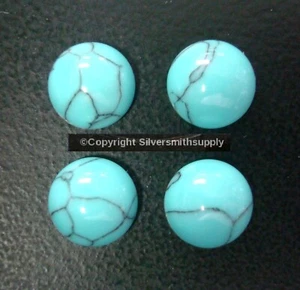 4 pcs Turquoise chalk turquoise treated cabochons 8mm round $ .75 ea CB013B - Picture 1 of 4