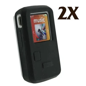 Neu schwarze Silikon Hauthülle für Sandisk Sansa Clip Reißverschluss MP3 Player Abdeckung Halter - Bild 1 von 4