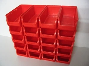 20 Stapelboxen "ProfiPlus" Sichtboxen Lagerboxen Gr.2L Rot 102x215x75mm v. Allit - Picture 1 of 6