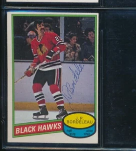 1980-81 O-Pee-Chee #339 JP Bordeleau Black Hawks Signed autograph (EI61) SWSW6 - Picture 1 of 2