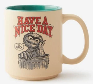 Nueva Taza de Café Apilable SESAME STREET Cerámica OSCAR THE GROUCH - Imagen 1 de 1