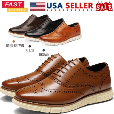 Men Dress Shoes Casual Shoes Round Toe Oxford Formal Dress Shoes Size 6.5-15 US - Image 1 of 4