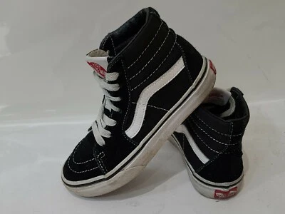 Vans Boys Off The Wall 721454 Black Sneakers Shoes Lace Up High Top Size 1 youth - Image 1 of 4