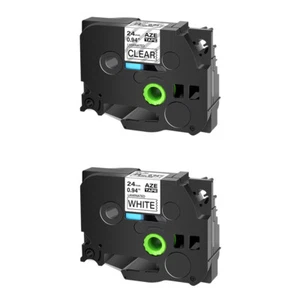 2 piezas compatibles con Brother TZ151 251 cinta de etiqueta blanca/negra 24 mm - Imagen 1 de 9