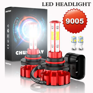 4-Side 9005 LED Bulbs Headlight High or Low beam Conversion Kit Bright Plug&Play