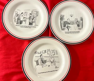 6 NEW YORKER 8 inch Plates with Jokes about WINE - Picture 1 of 3