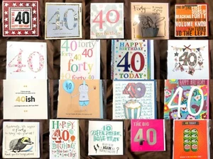 40th Birthday Cards Happy, Friend Family, Great Day - Choice of 20 Designs - Picture 1 of 46
