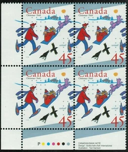 Canada sc#1627 Christmas and Unicef: Delevering Gifts by Sled, LL Block, Mint-NH - Picture 1 of 4