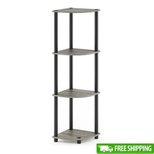 4-Tier Corner Display Rack Multipurpose Storage Unit Easy Assembly No Tools New - Picture 1 of 3