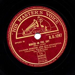 VAUGHN MONROE 78 RIDERS IN THE SKY / RED ROSES FOR BLUE LADY UK HMV BD 1247 E- - Imagen 1 de 1