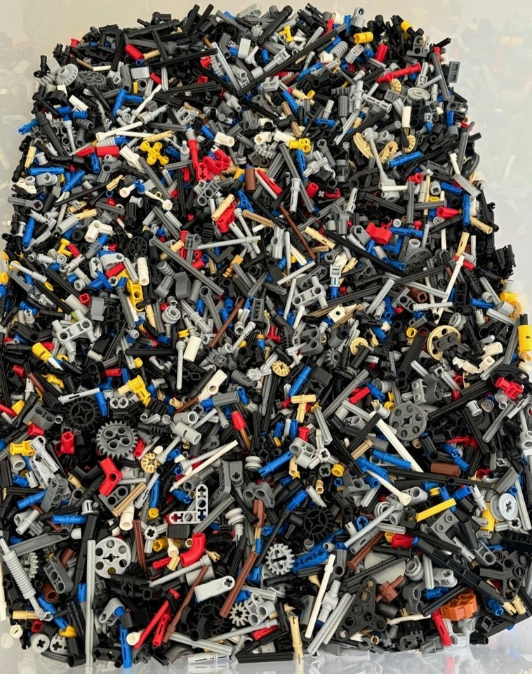 Lego Lot of 400 Technic Pins Connectors Gears Rods etc Mixed Lot Black Gray Blue - Image 1 of 1