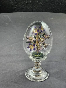 House Of Faberge, Franklin Mint, Flower Etched Egg Austria Purple. - Picture 1 of 11