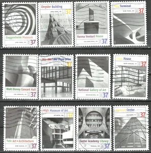 Francobolli USA: 2005 Masterworks American Architecture, SC 3910 a-l (12) usati fuori P - Foto 1 di 1