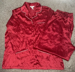 Private Luxuries Pajamas Women's Size XXL Loungewear Set Red Vintage Hong Kong - Picture 1 of 7