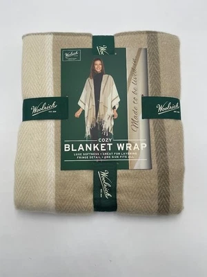 Woolrich Plaid Fringe Cozy Blanket Wrap Choose Color One Size - Image 1 of 2