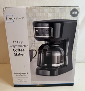 Mainstays 12 Cup Programmable Coffee Maker Drip Automatic Pause Warming Plate - Picture 1 of 4