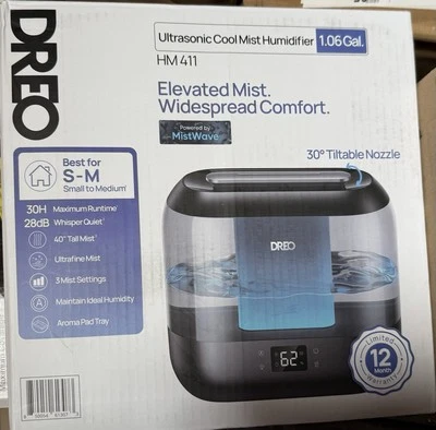 DREO One Gallon Cool Mist Humidifier with Digital Display - Black - Image 1 of 4