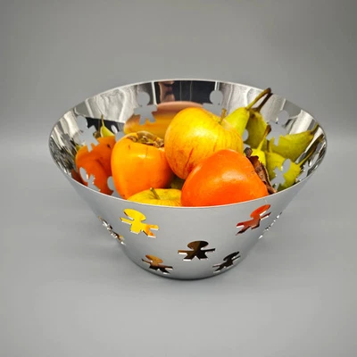 Alessi Girotondo Obstschale King Kong silber perforiert Schale Brotkorb WeeNTAGE - Bild 1 von 4
