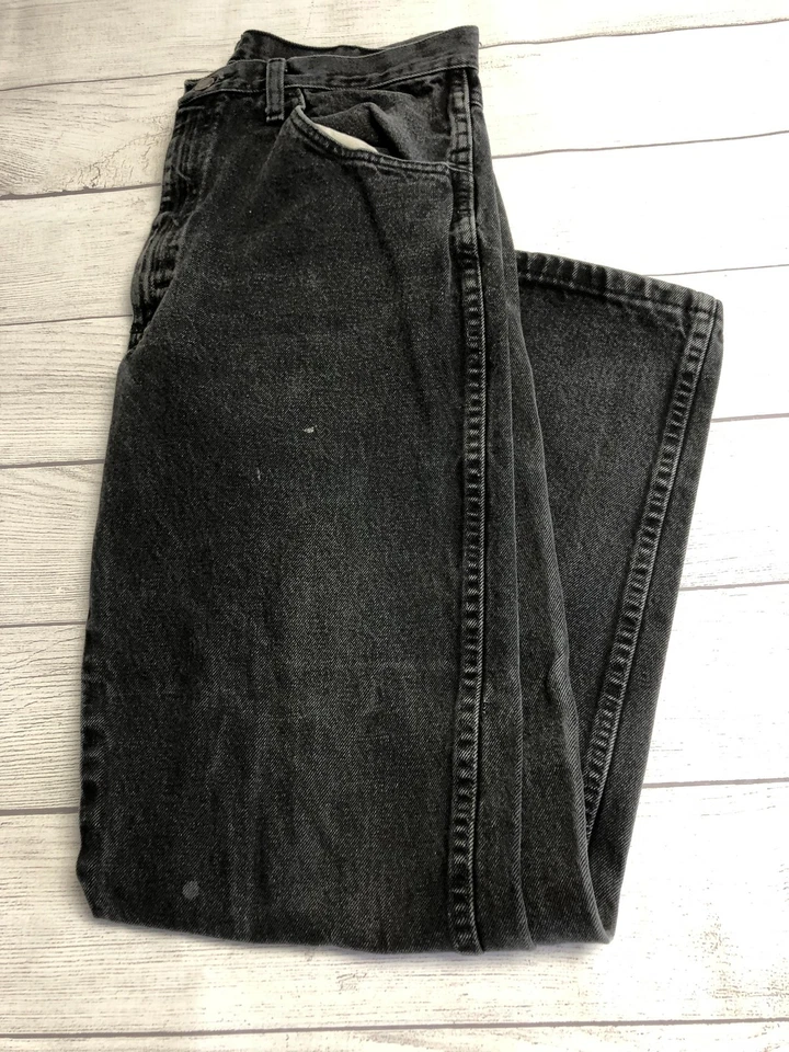 Rustler Jeans Mens 30x32 Black Denim Straight Leg Workwear Outdoor Faded Classic - Image 1 of 4